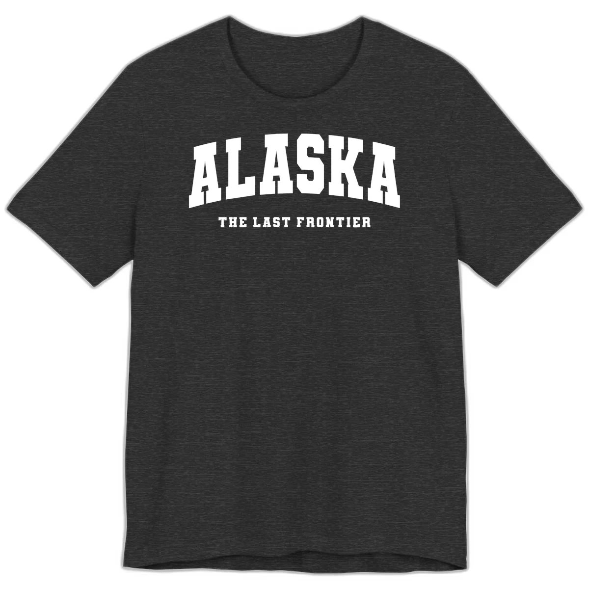 Alaska The Last Frontier Bold Text Premium T-Shirt in Dark Grey Heather