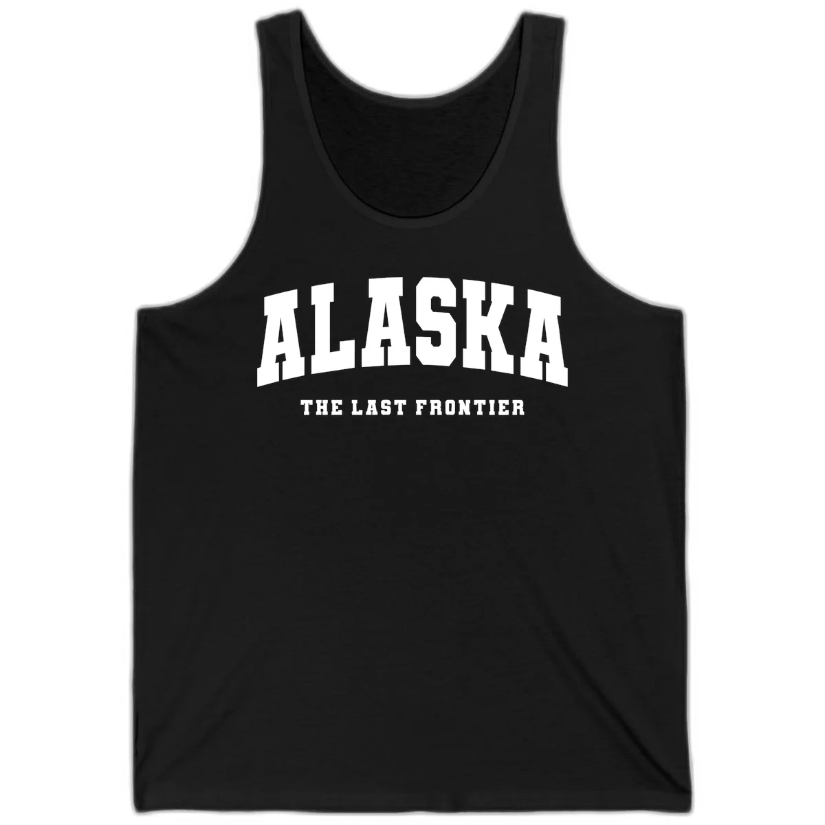 Alaska The Last Frontier Bold Text Tank Top in Black