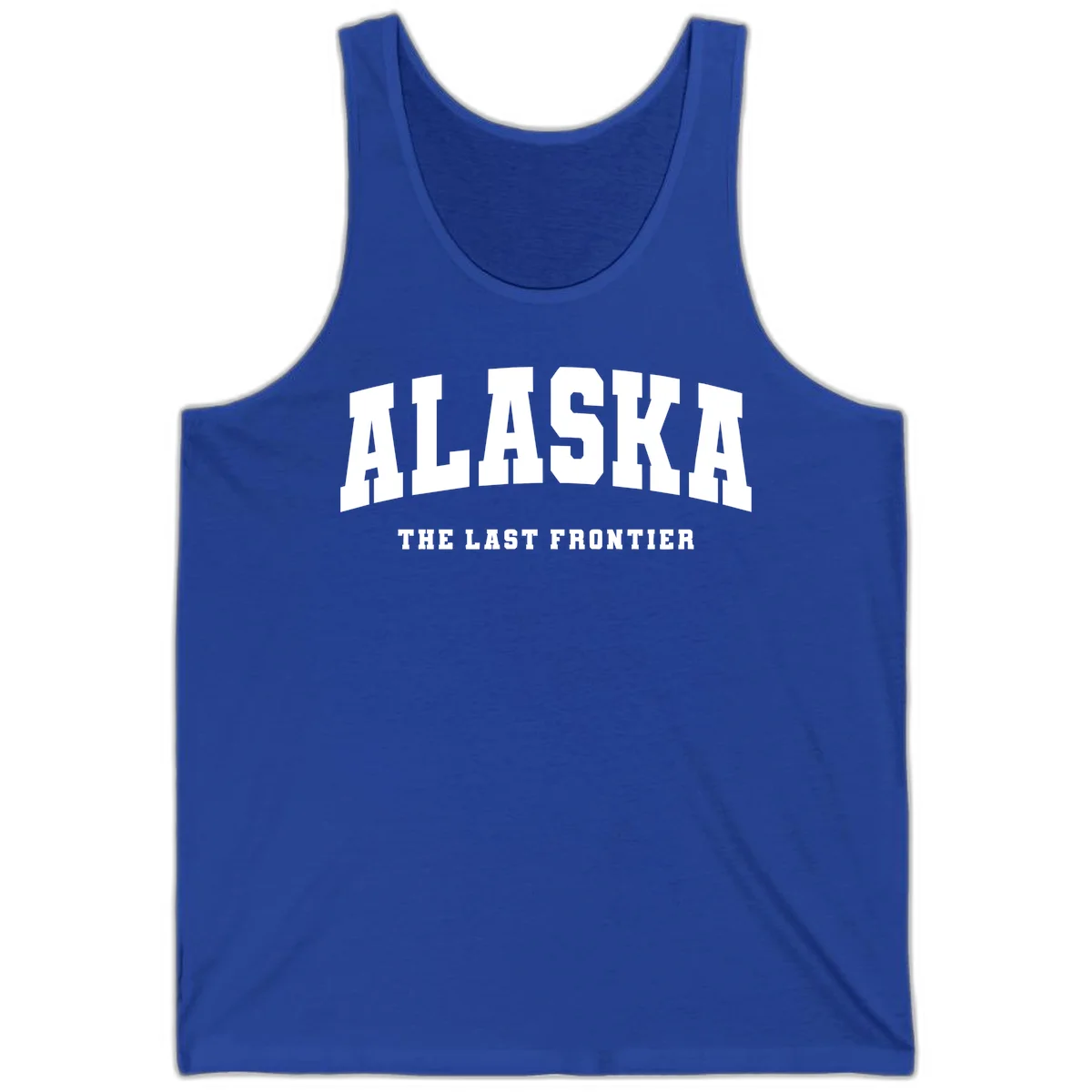 Alaska The Last Frontier Bold Text Tank Top in True Royal