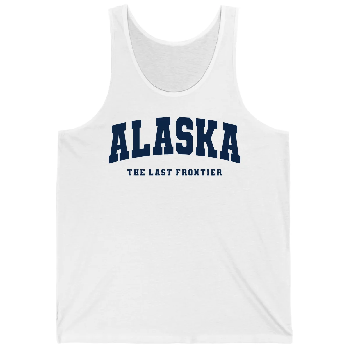 Alaska The Last Frontier Bold Text Tank Top in White