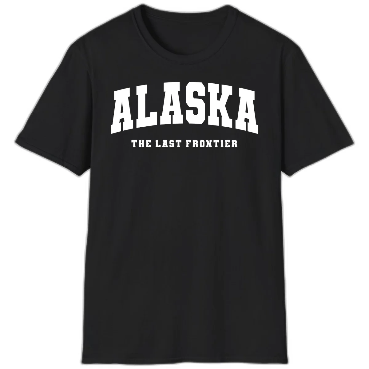 Alaska The Last Frontier Bold Text T-Shirt in Black