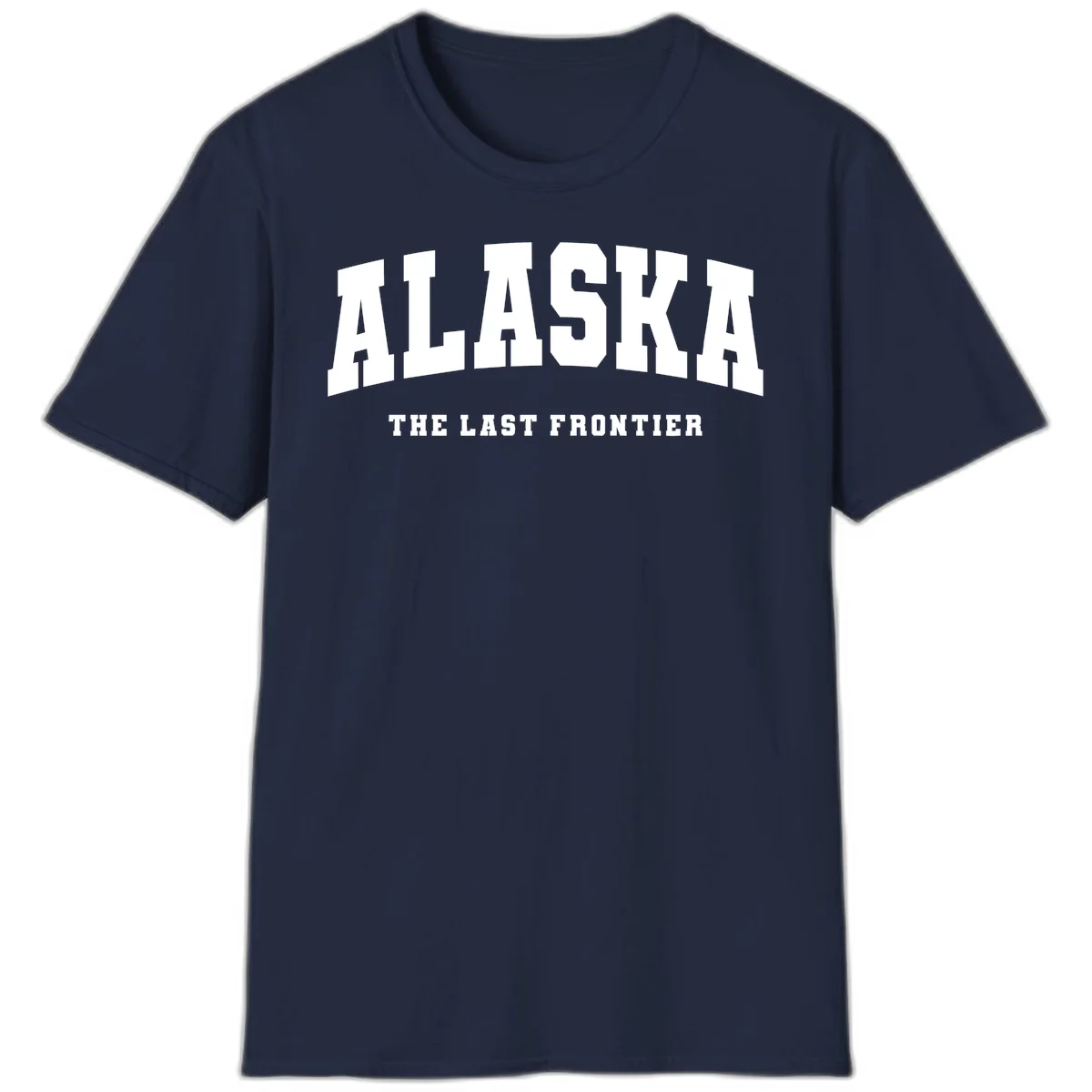 Alaska The Last Frontier Bold Text T-Shirt in Navy