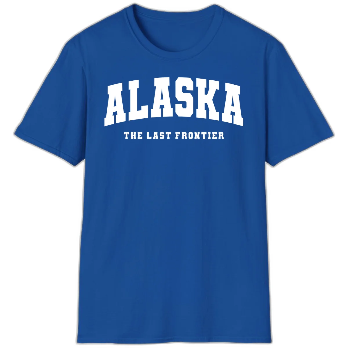 Alaska The Last Frontier Bold Text T-Shirt in Royal