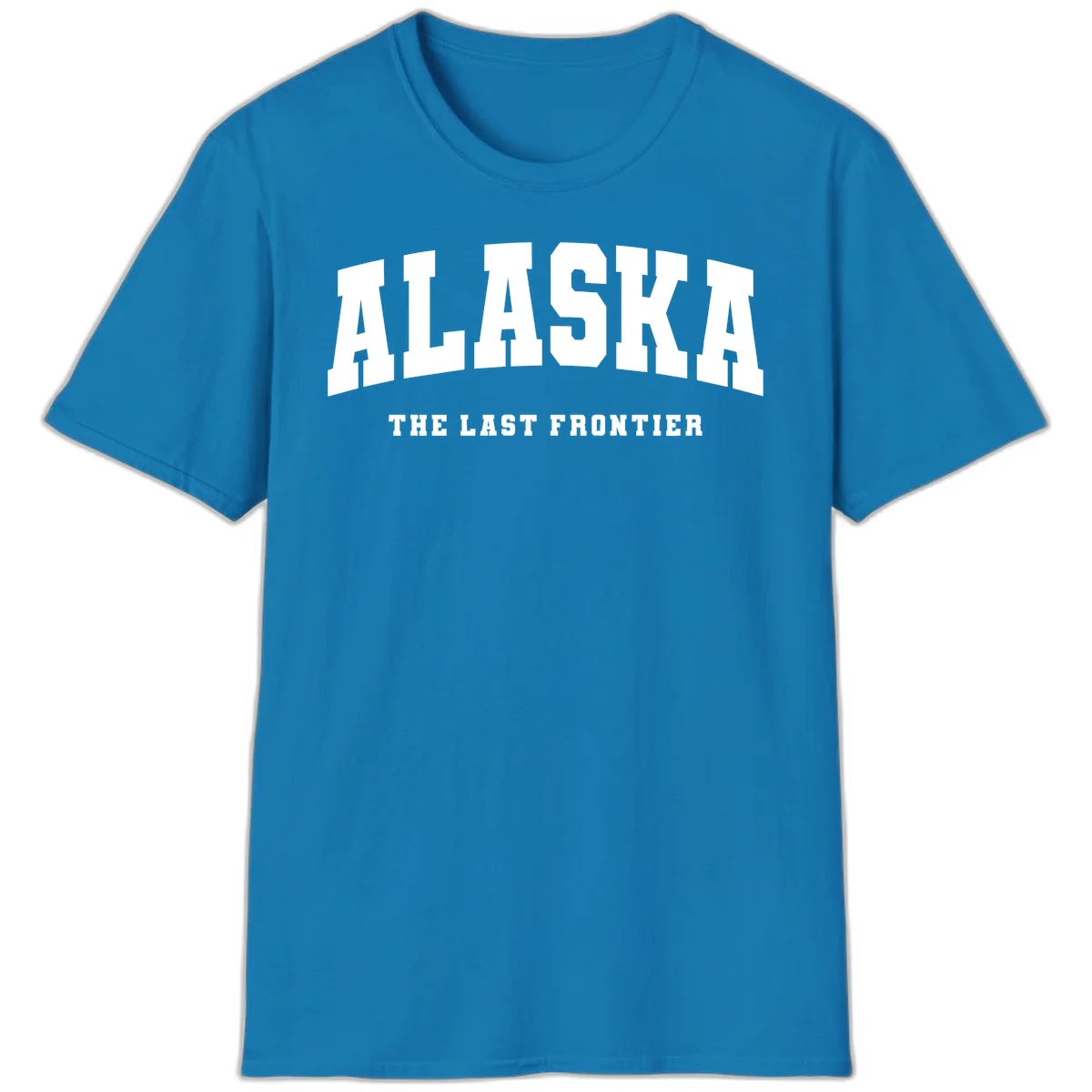 Alaska The Last Frontier Bold Text T-Shirt in Sapphire