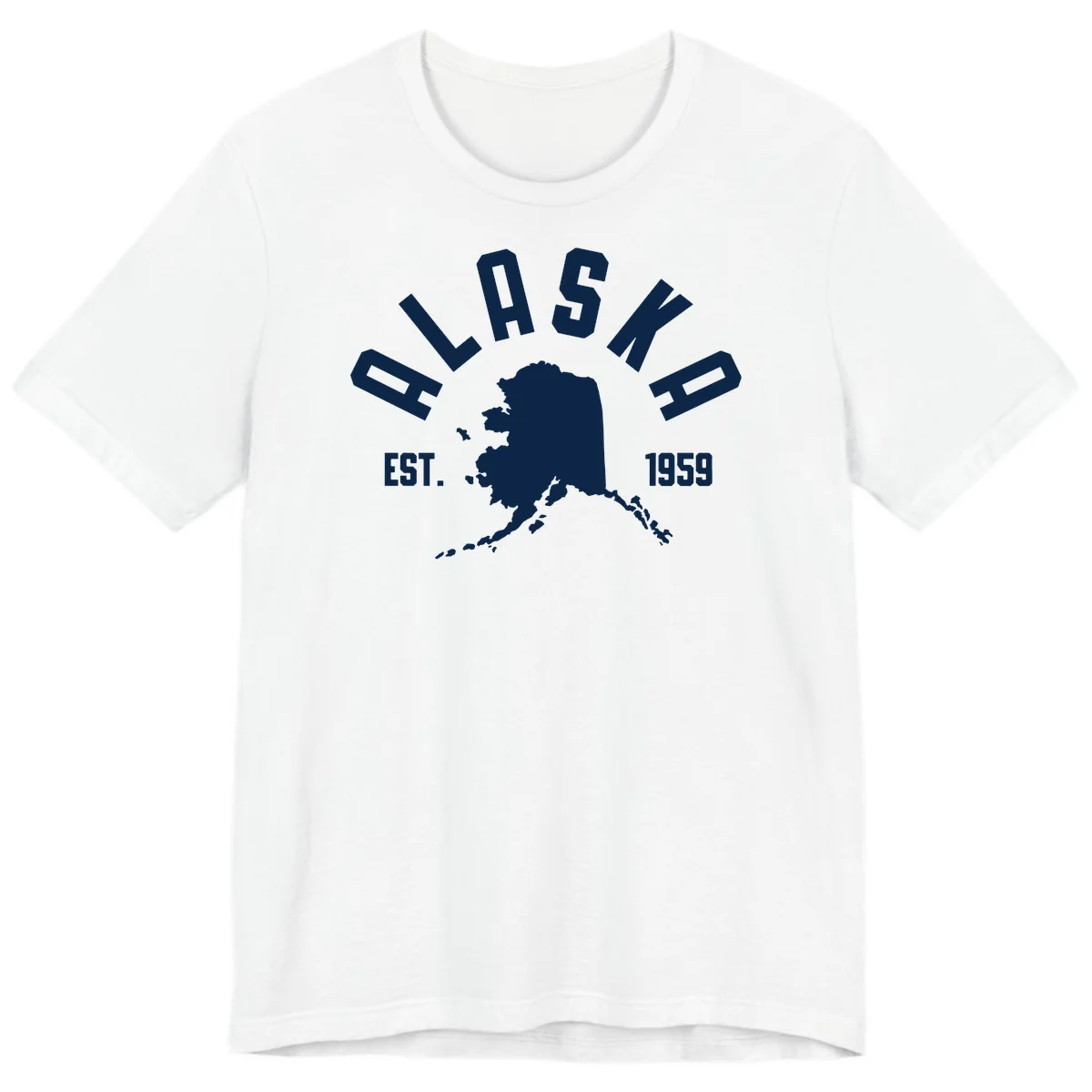 Alaska Established Nineteen Fifty-Nine Map Design Premium T-Shirt in White