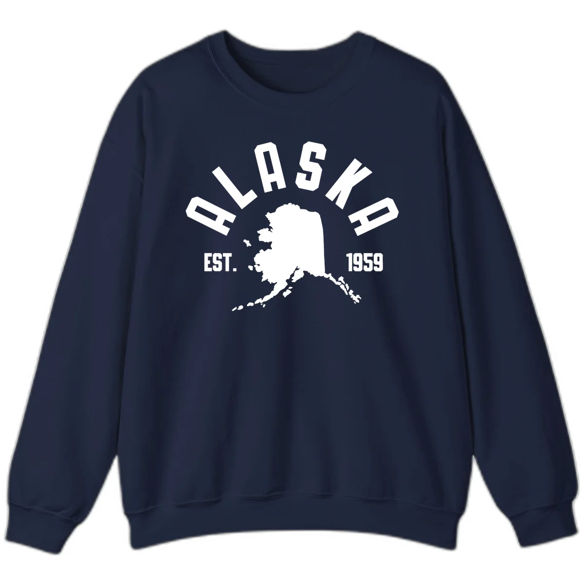 Alaska Established Nineteen Fifty-Nine Map Design Sweatshirt in Navy