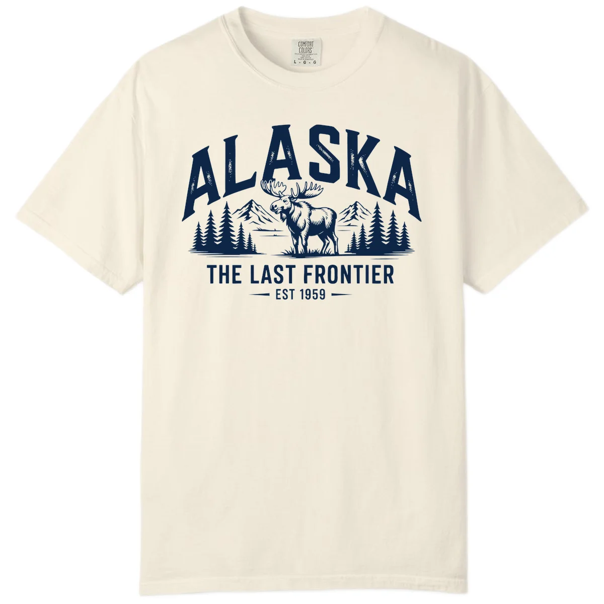 Alaska Last Frontier Moose Scenic Wildlife Comfort Color in Ivory