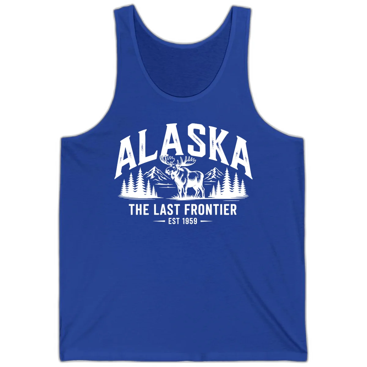 Alaska Last Frontier Moose Scenic Wildlife Tank in True Royal