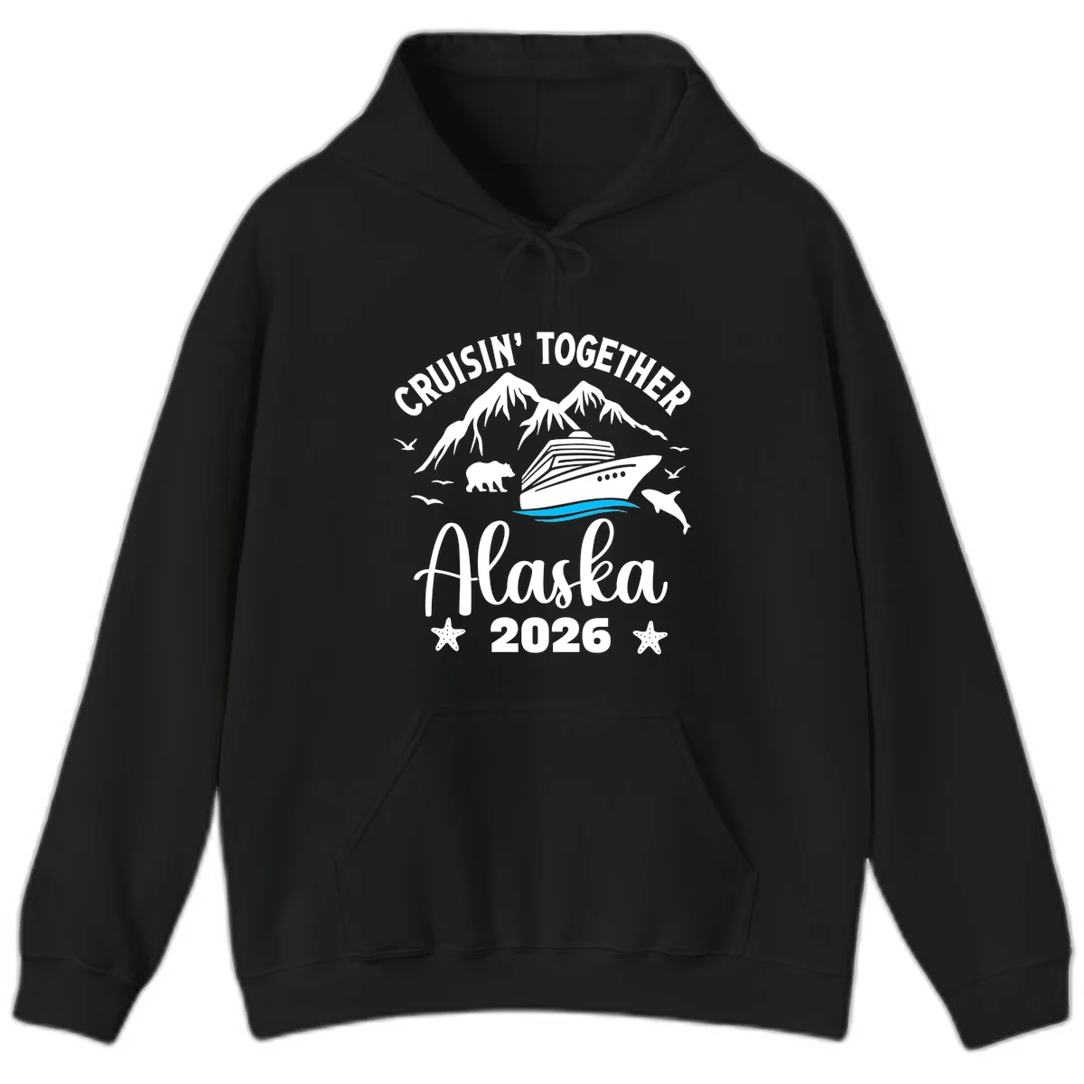 Alaska Waters Adventure Hoodie in Black