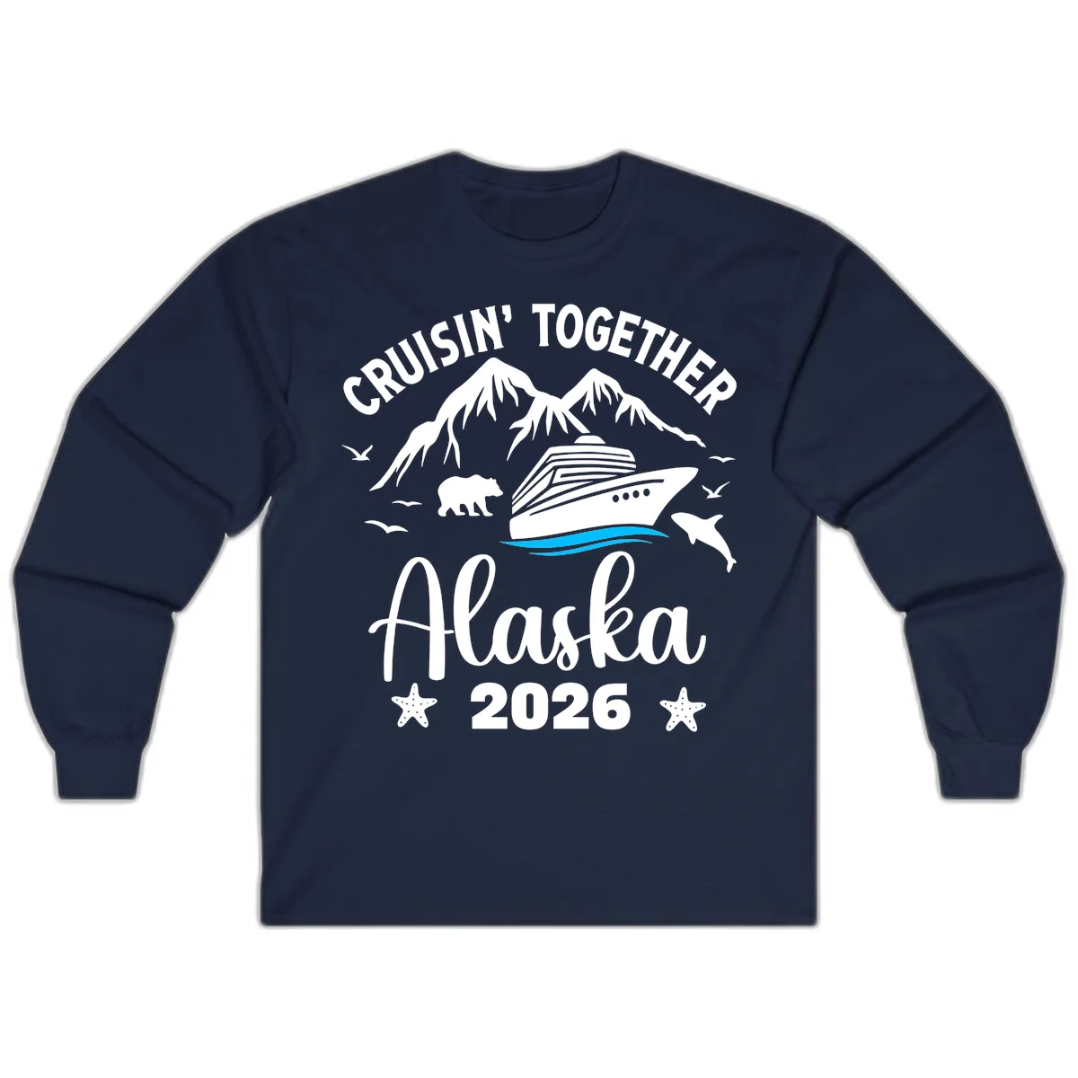 Minimalist Blue Wave Long Sleeve in Navy