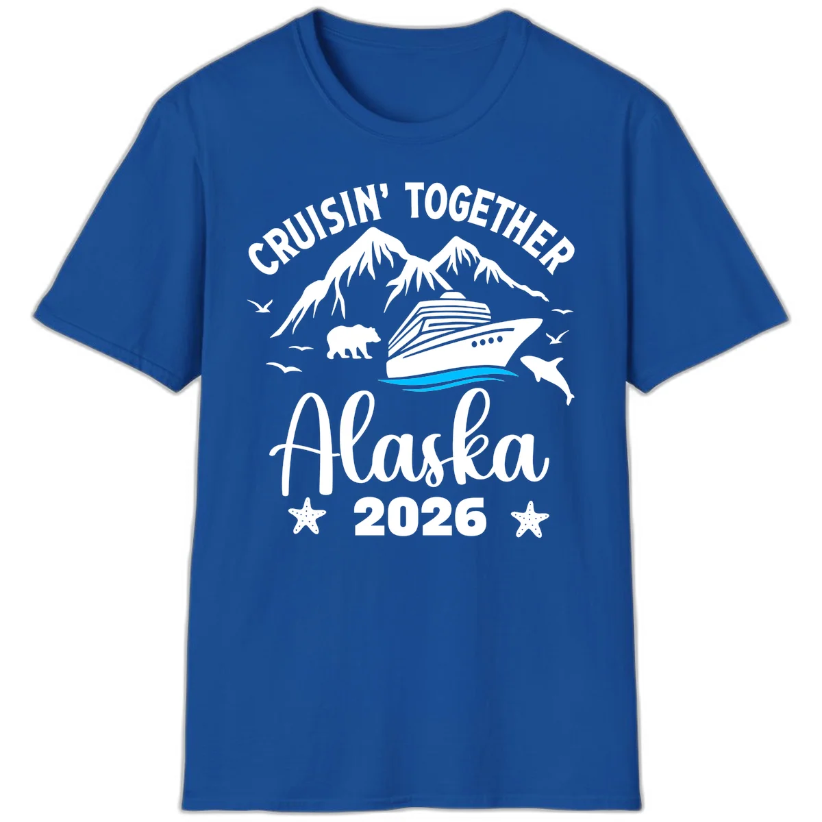 Minimalist Blue Wave T-Shirt in Royal