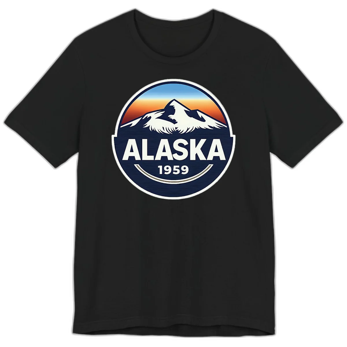 Alaska 1959 Mountain Eagle Badge Premium T-Shirt in Black