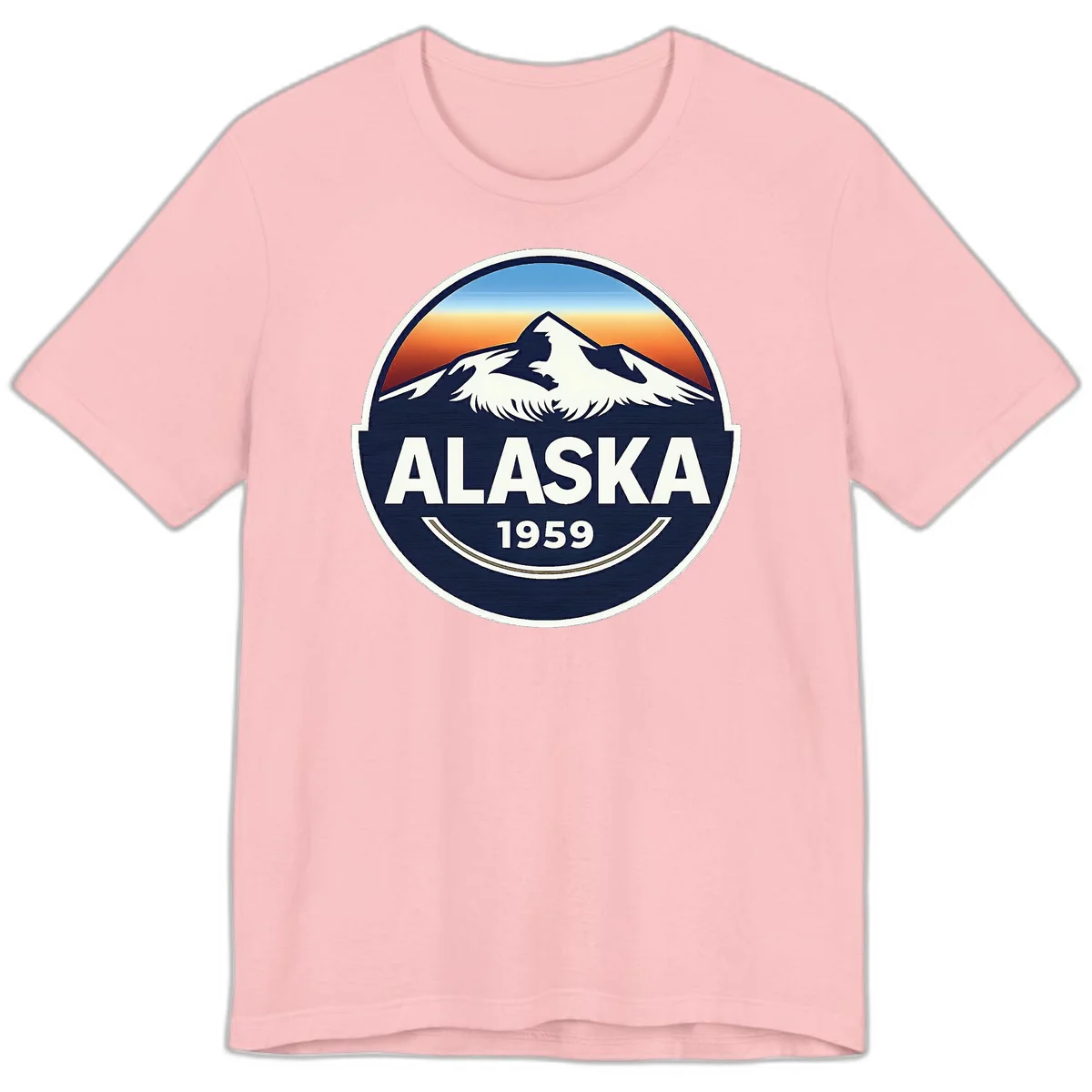 Alaska 1959 Mountain Eagle Badge Premium T-Shirt in Pink