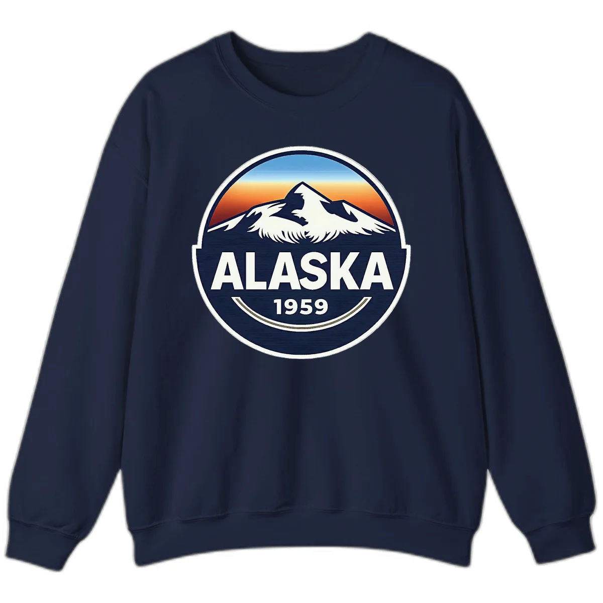 Alaska 1959 Mountain and Eagle Badge Sweatshirt in Navy
