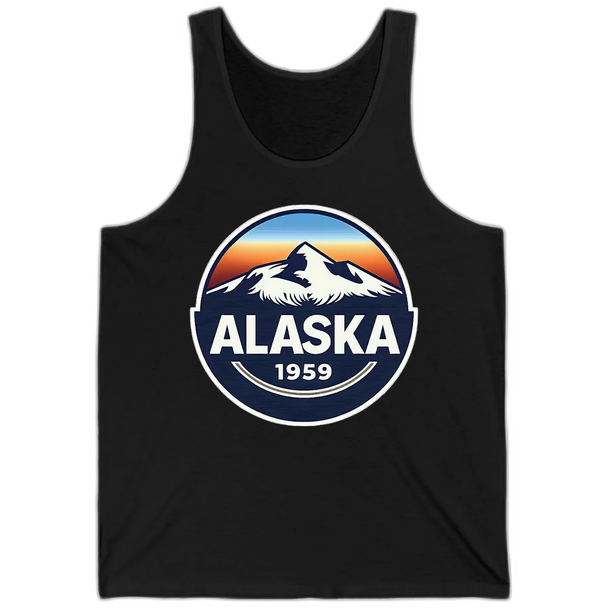 Alaska 1959 Mountain and Eagle Horizon Badge Tank in Black