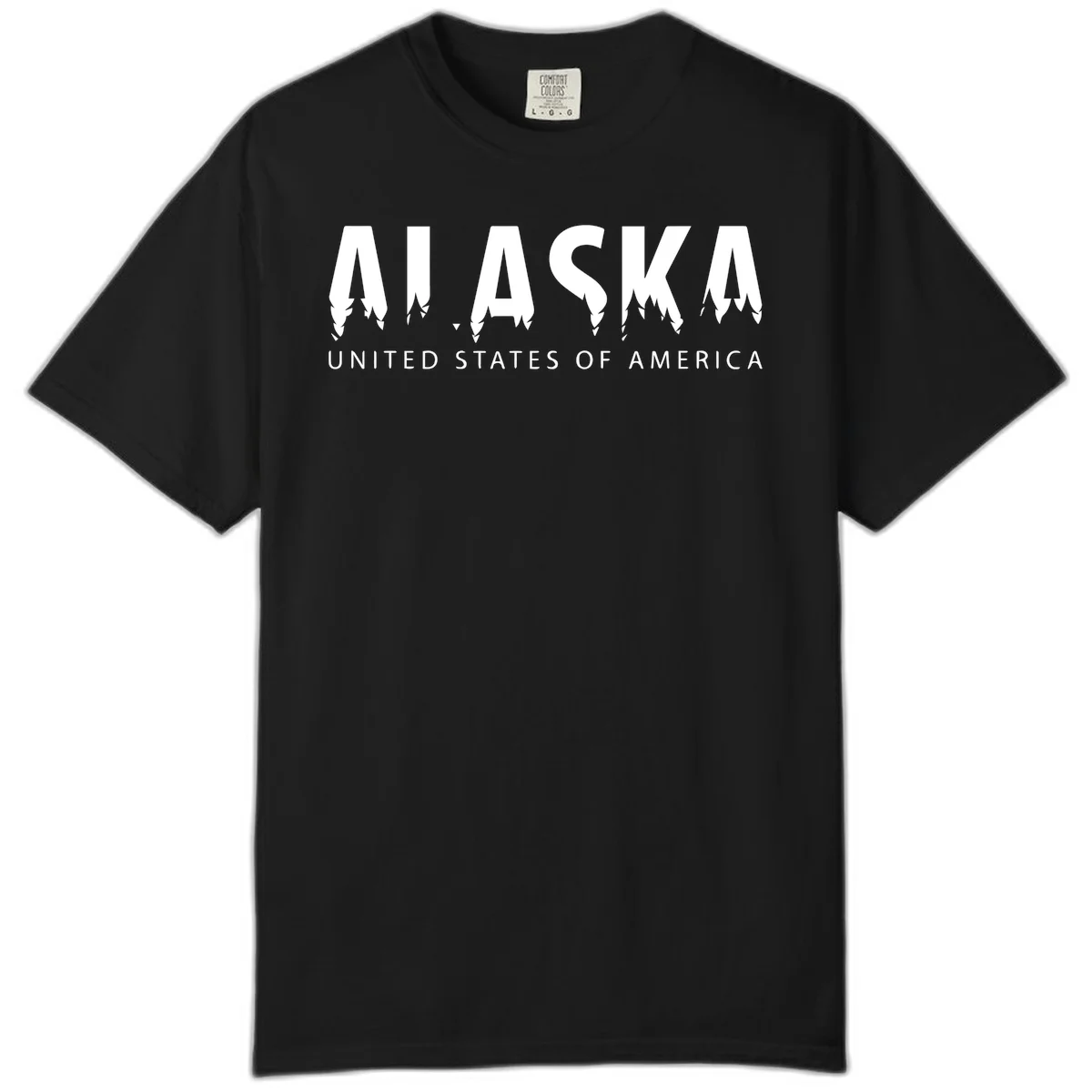 Alaska USA Map Design Comfort Color in Black