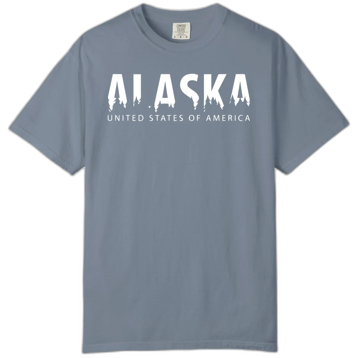 Alaska USA Map Design Comfort Color in Blue Jean
