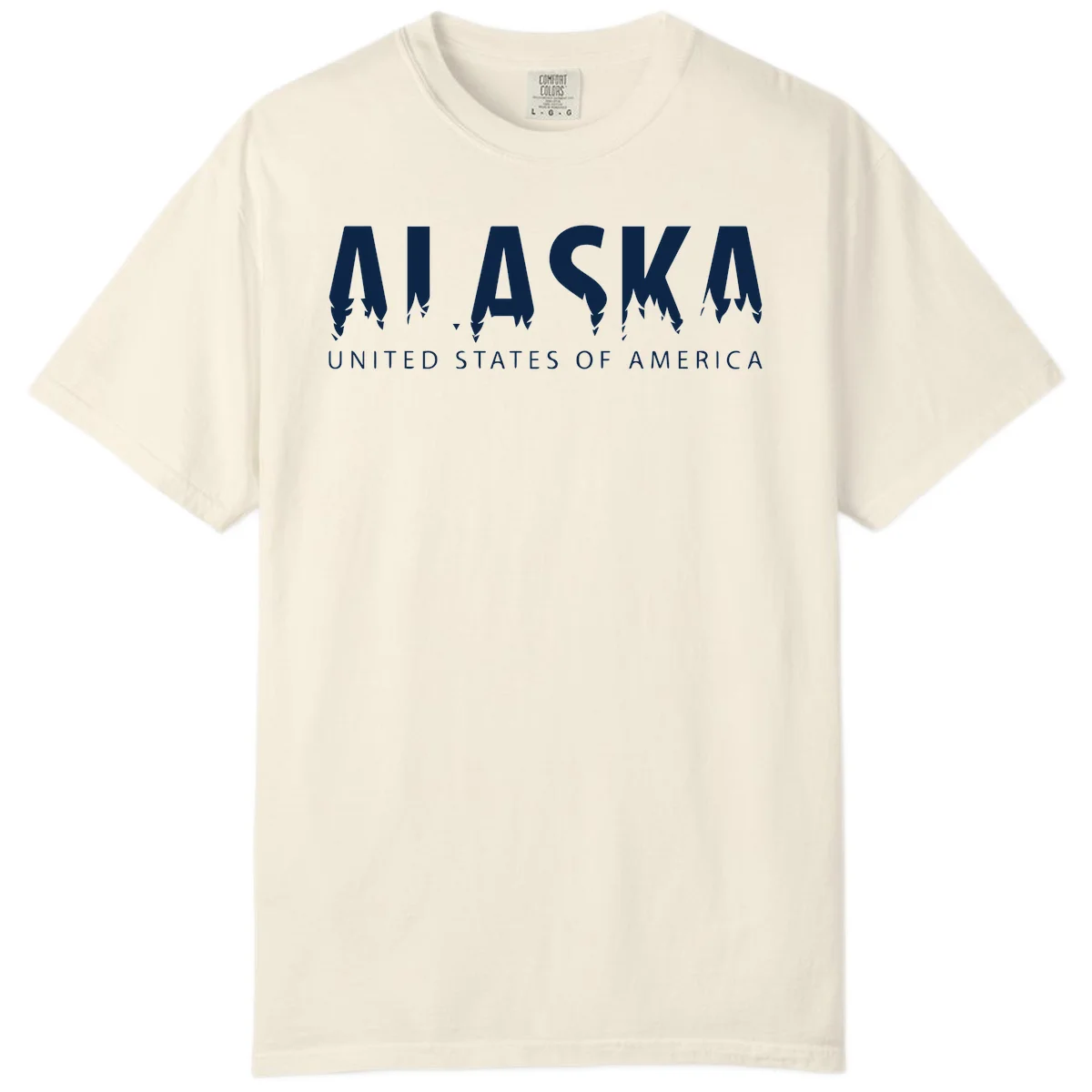 Alaska USA Map Design Comfort Color in Ivory