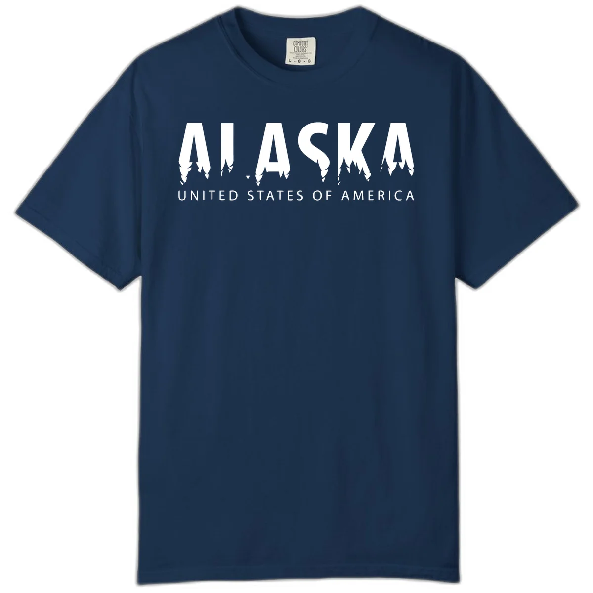 Alaska USA Map Design Comfort Color in Navy