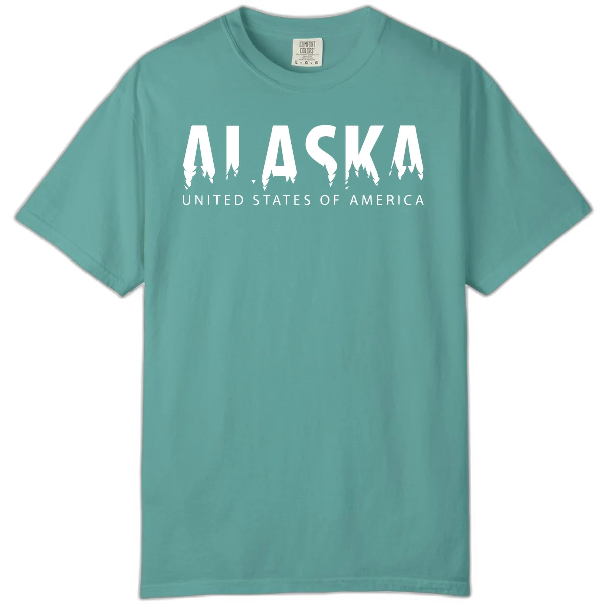 Alaska USA Map Design Comfort Color in Seafoam