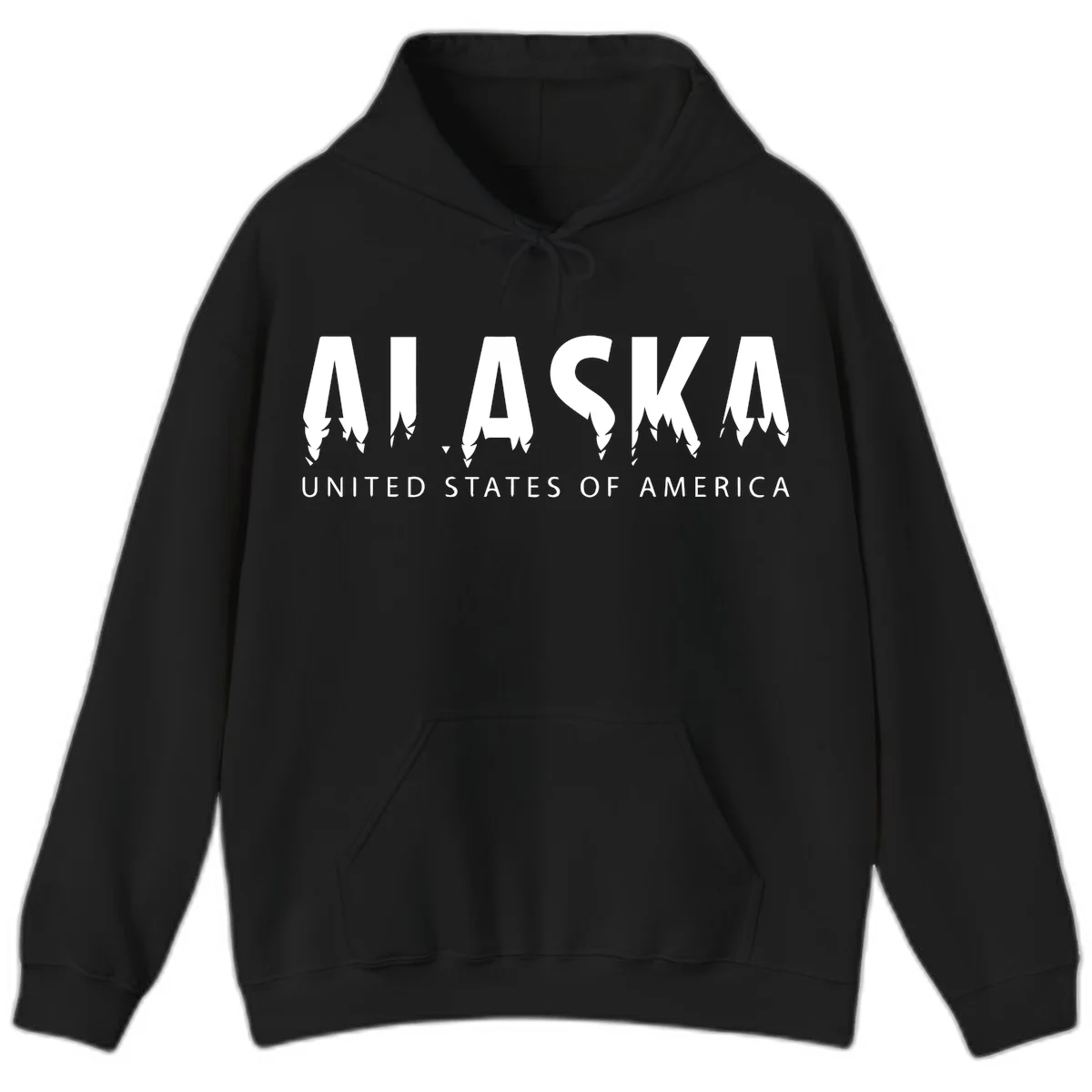 Alaska USA Map Design Hoodie in Black