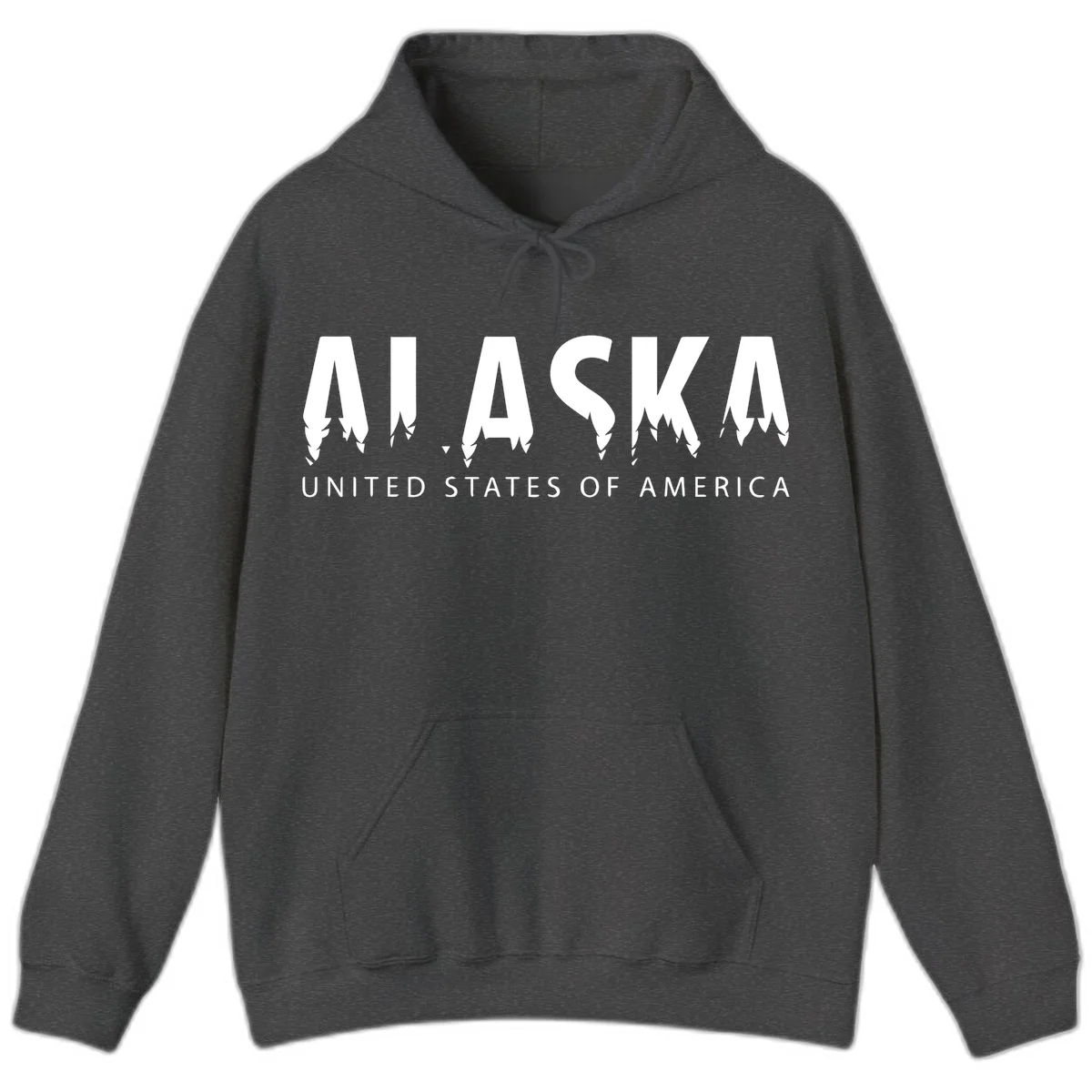 Alaska USA Map Design Hoodie in Dark Heather
