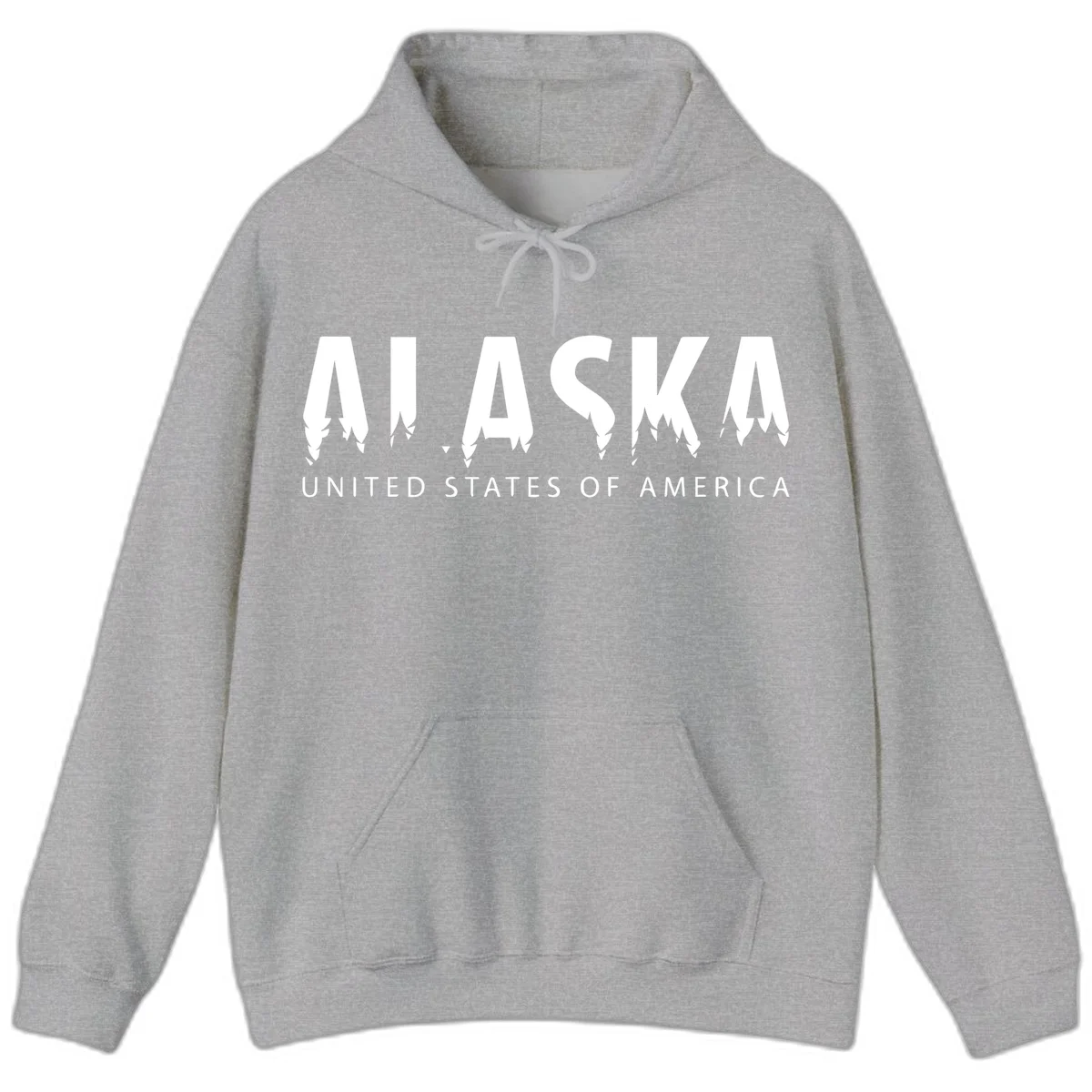 Alaska USA Map Design Hoodie in Sport Grey