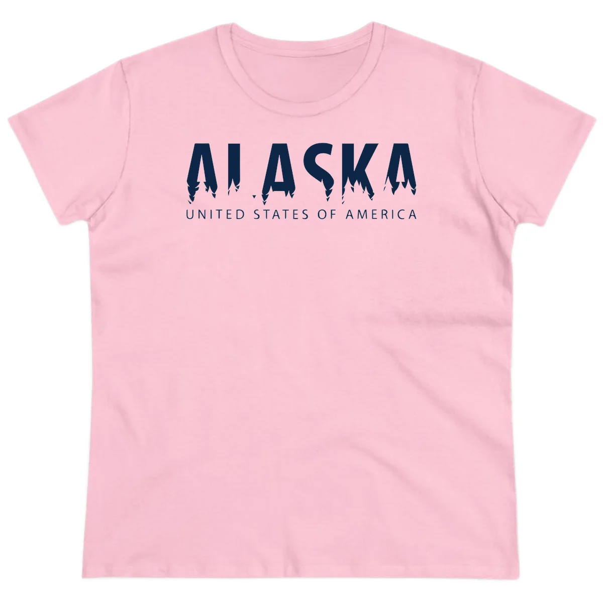 Alaska USA Map Design Ladies Tee in Light Pink