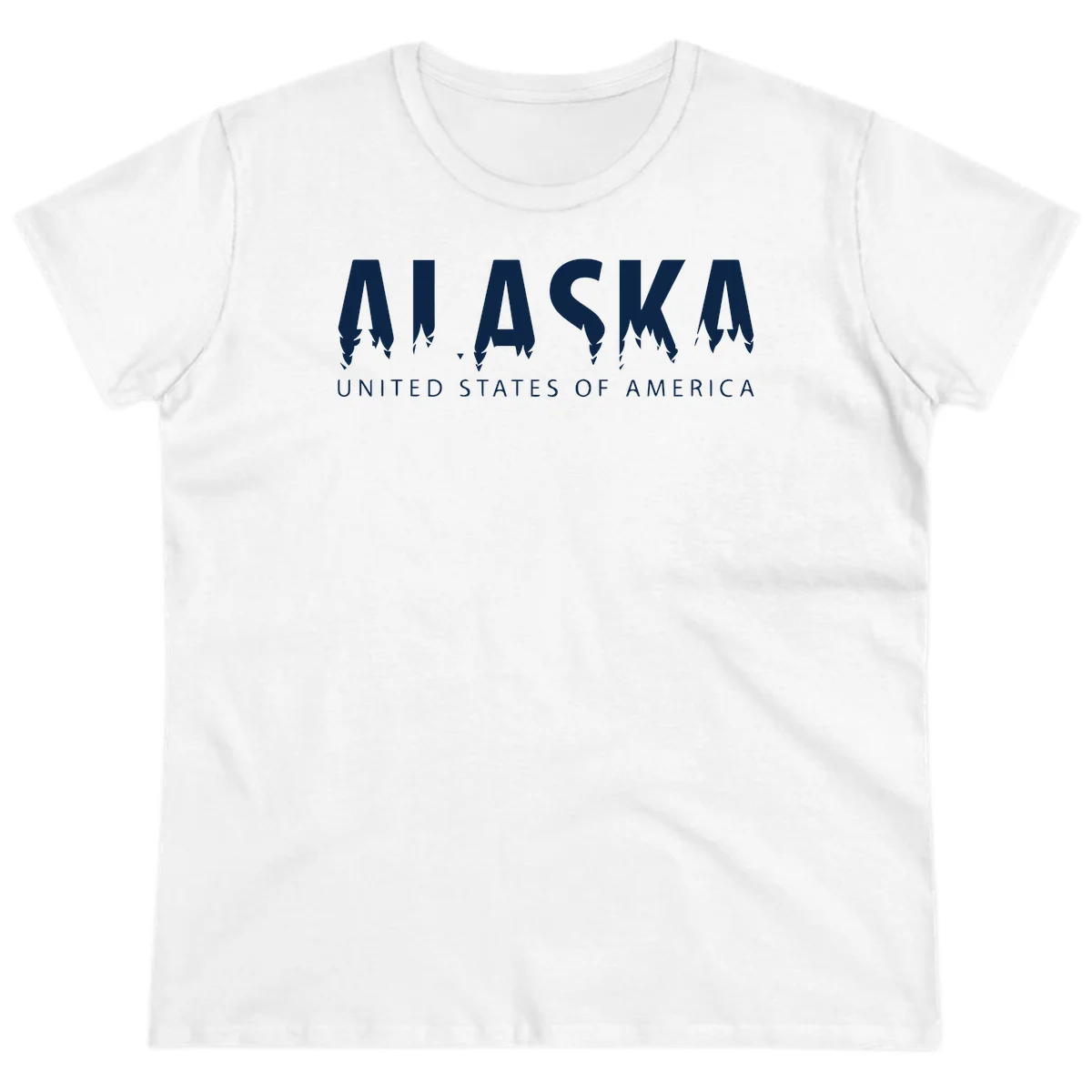 Alaska USA Map Design Ladies Tee in White
