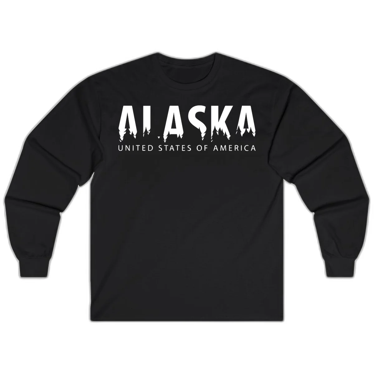 Alaska USA Map Design Long Sleeve in Black