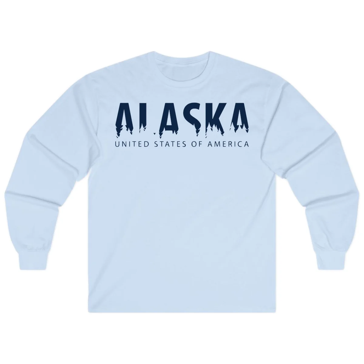 Alaska USA Map Design Long Sleeve in Light Blue