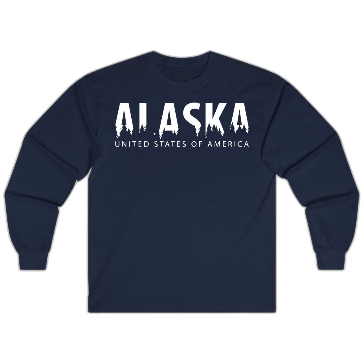 Alaska USA Map Design Long Sleeve in Navy