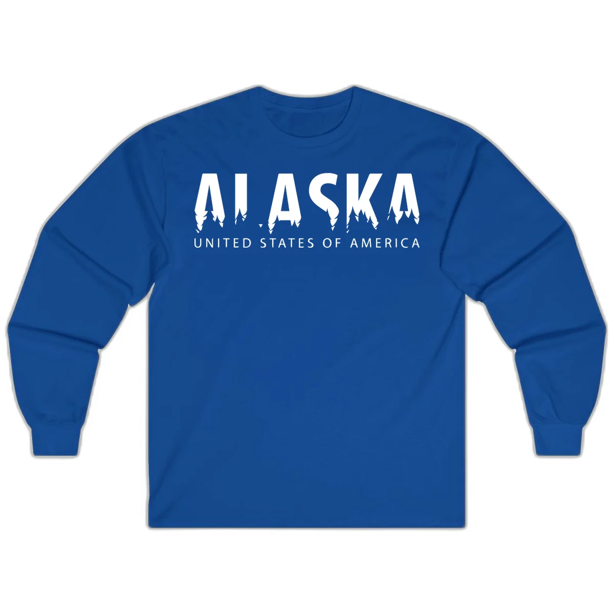 Alaska USA Map Design Long Sleeve in Royal