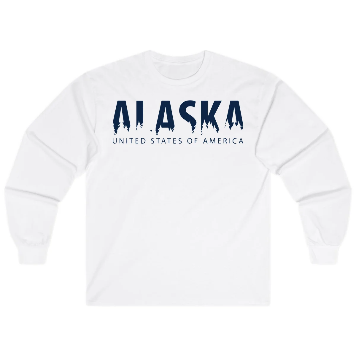 Alaska USA Map Design Long Sleeve in White