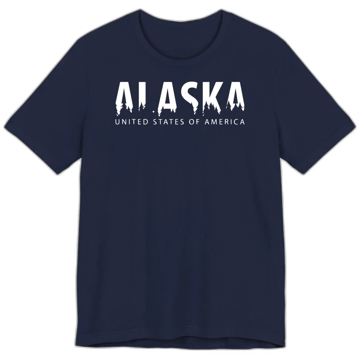 Alaska USA Map Design Premium Tee in Navy