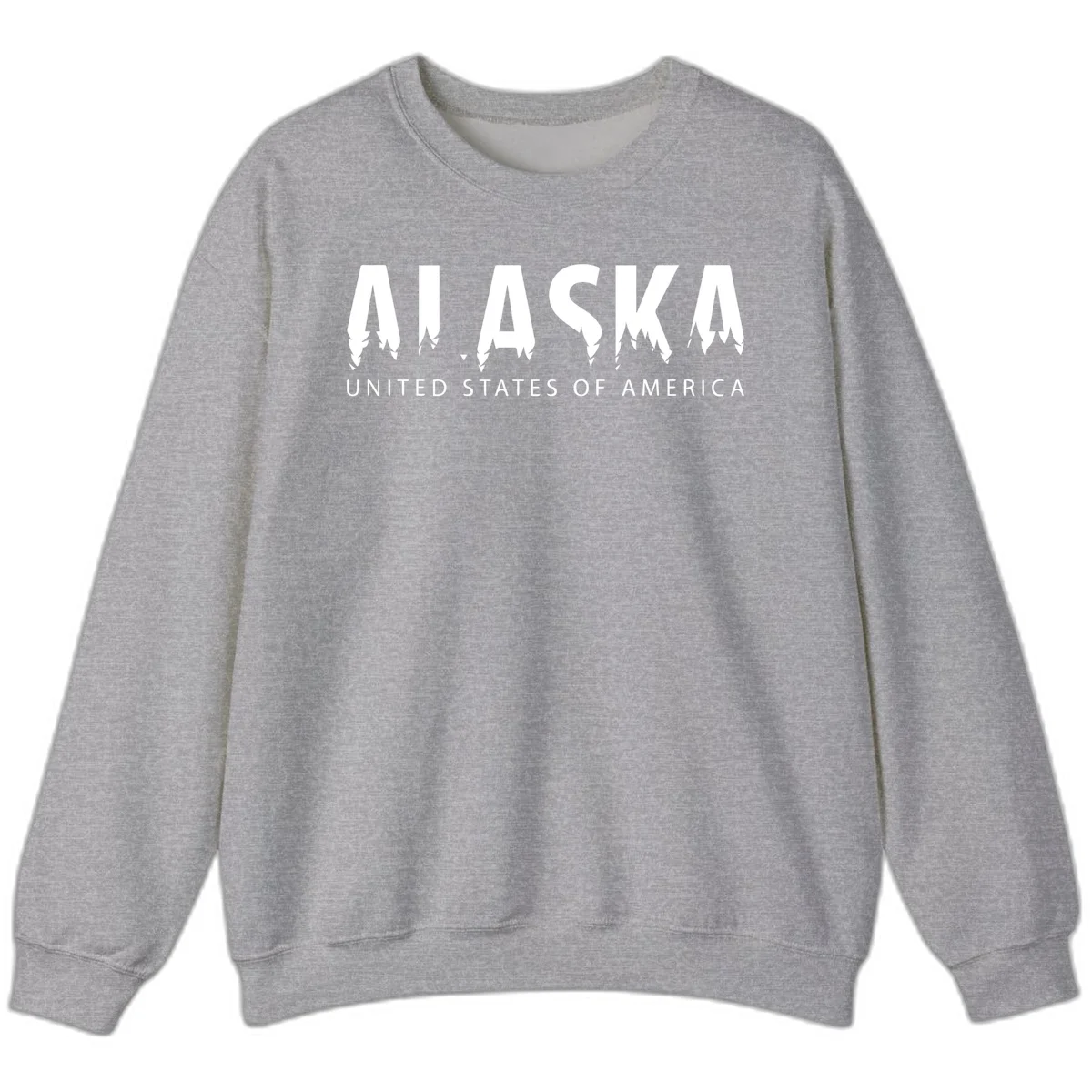Alaska USA Map Design Sweatshirt in Sport Grey