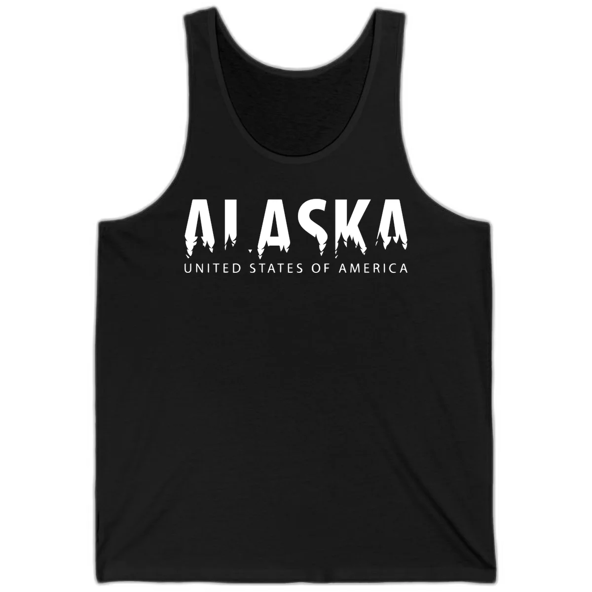 Alaska USA Map Design Tank in Black