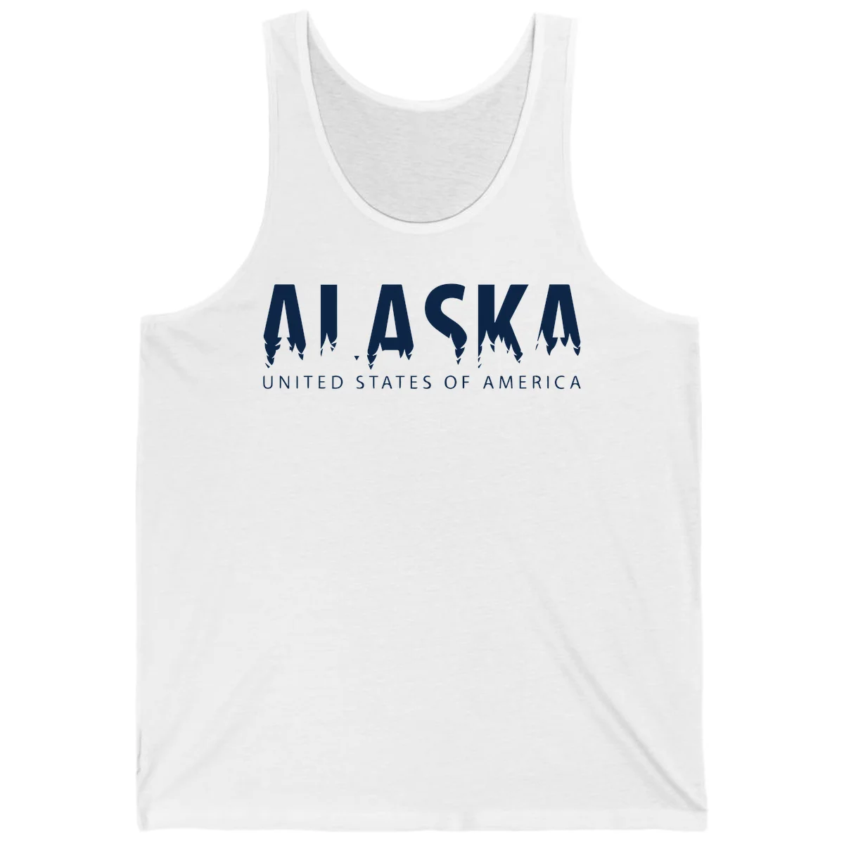 Alaska USA Map Design Tank in White