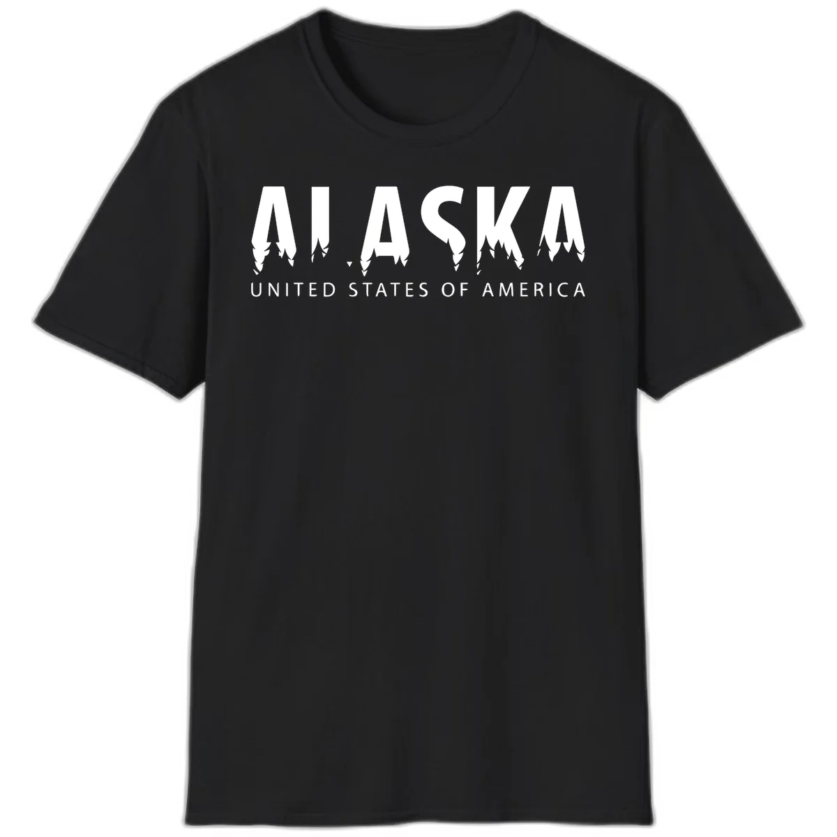 Alaska USA Map Design T-Shirt in Black