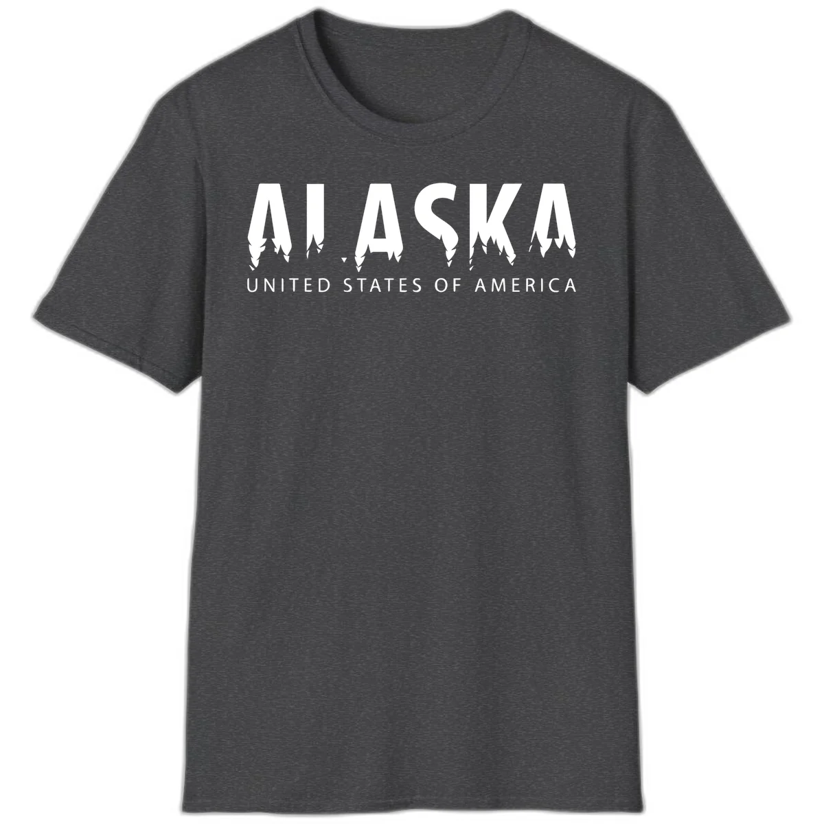 Alaska USA Map Design T-Shirt in Dark Heather