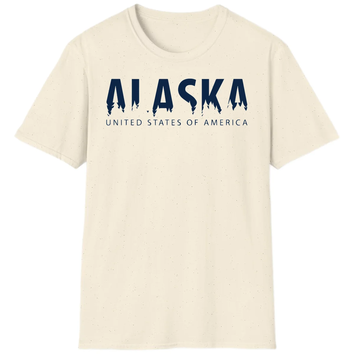 Alaska USA Map Design T-Shirt in Natural