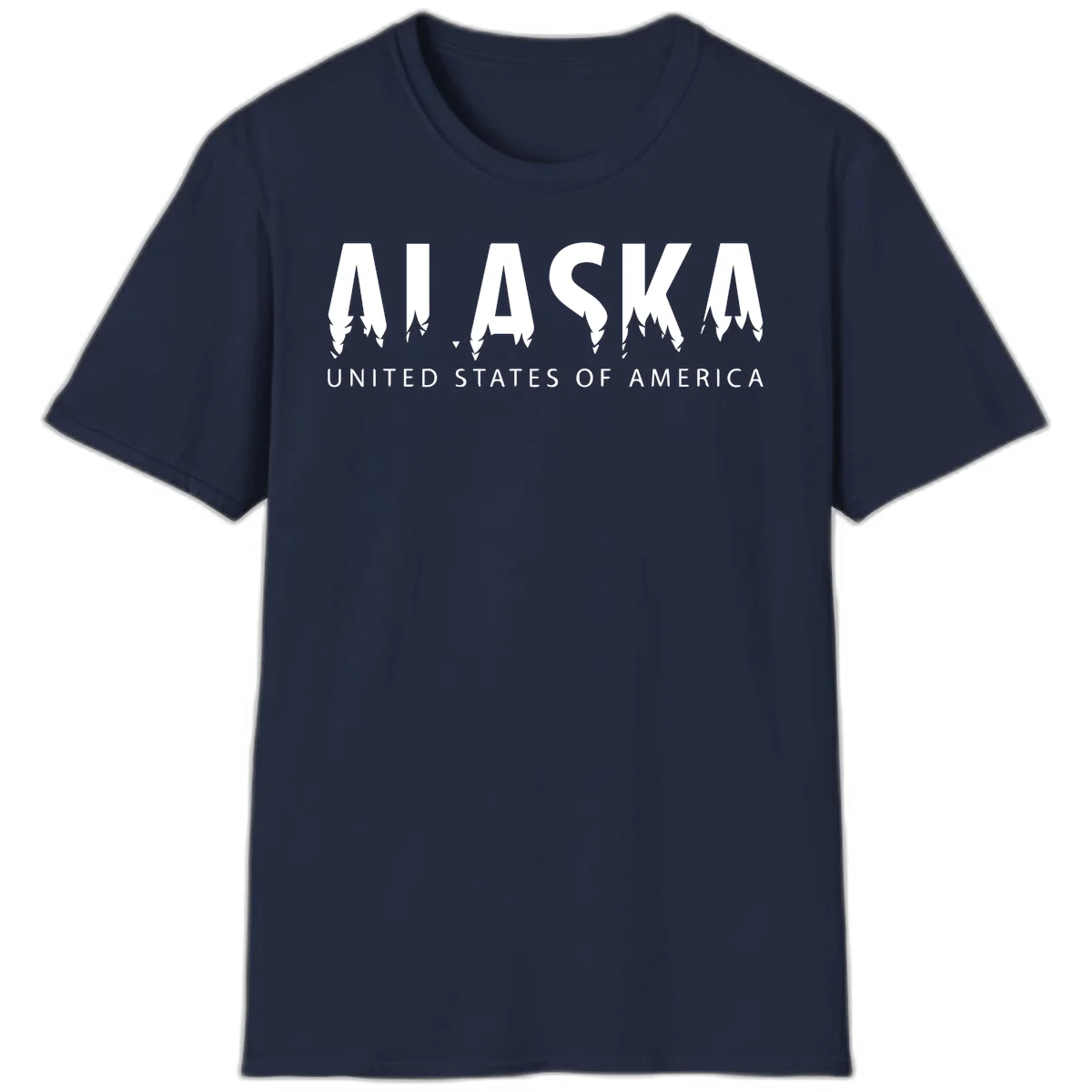 Alaska USA Map Design T-Shirt in Navy