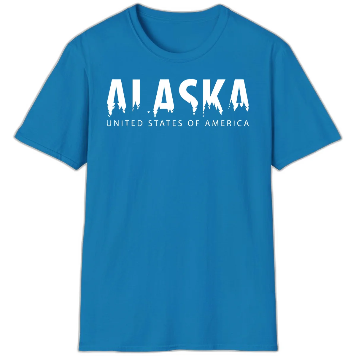Alaska USA Map Design T-Shirt in Sapphire