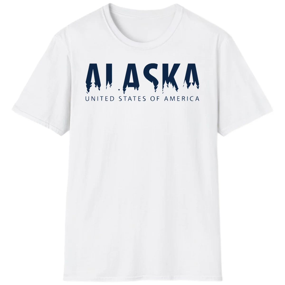 Alaska USA Map Design T-Shirt in White