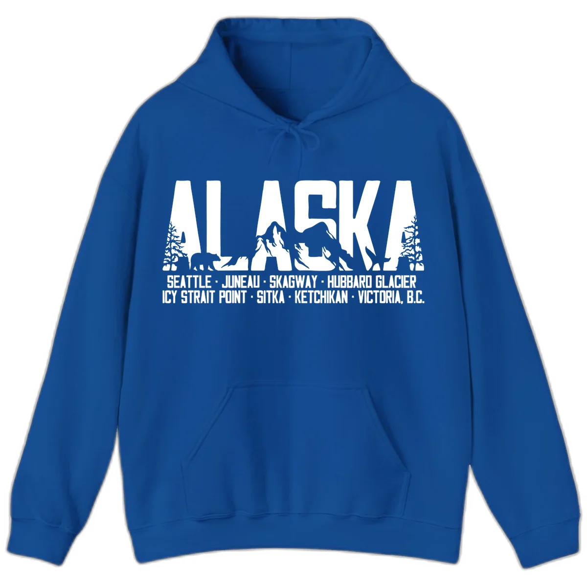 Scenic Alaska Cruise Ports and Itinerary Hoodie in Royal