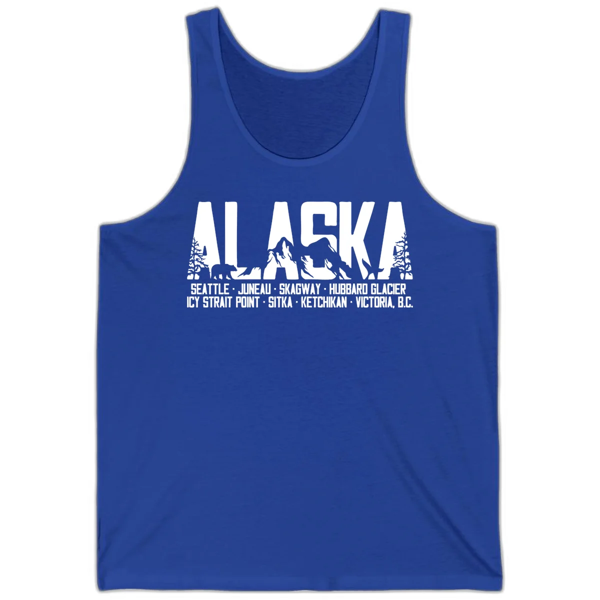Scenic Alaska Cruise Ports and Itinerary Tank Top in True Royal