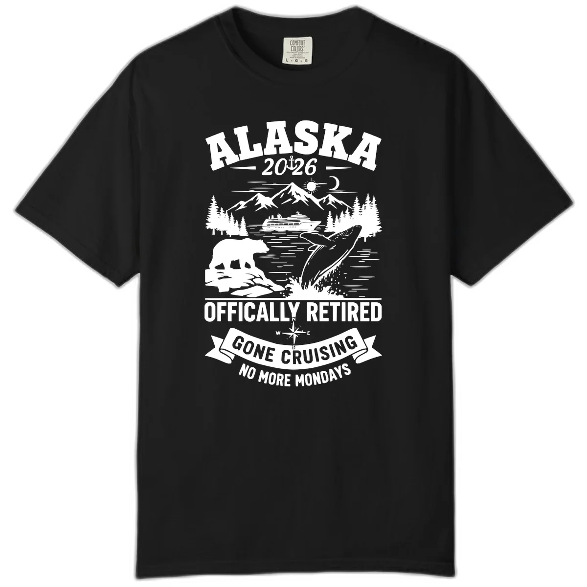 Alaska 2026 Officially Retired Gone Cruising Comfort Color in Black