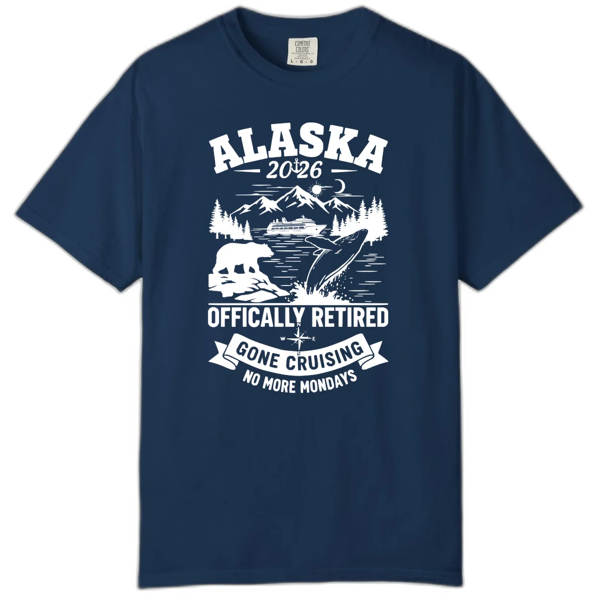 Alaska 2026 Officially Retired Gone Cruising Comfort Color in Navy