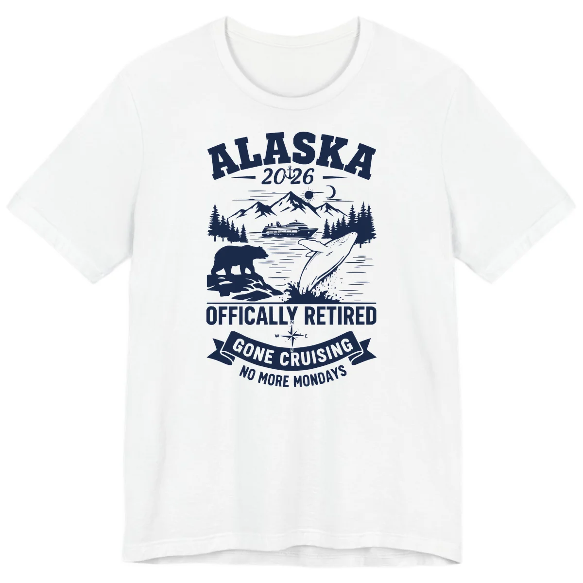 Alaska 2026 Officially Retired Gone Cruising Premium Tee in White