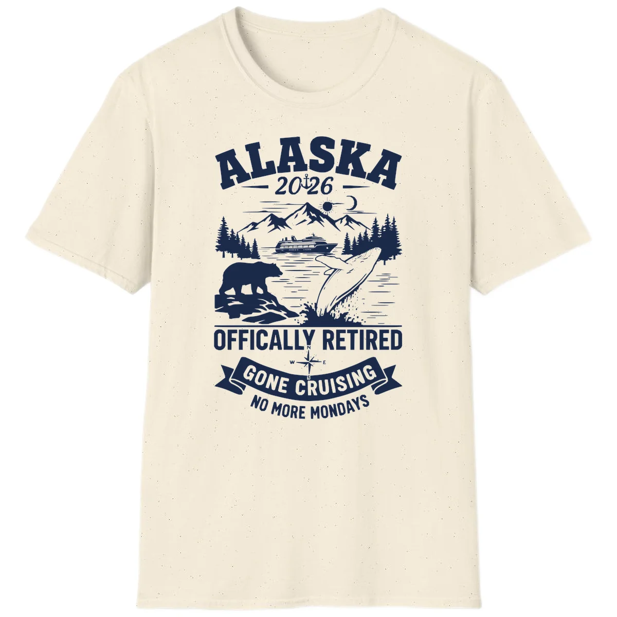 Alaska 2026 Officially Retired Gone Cruising T-Shirt in Natural